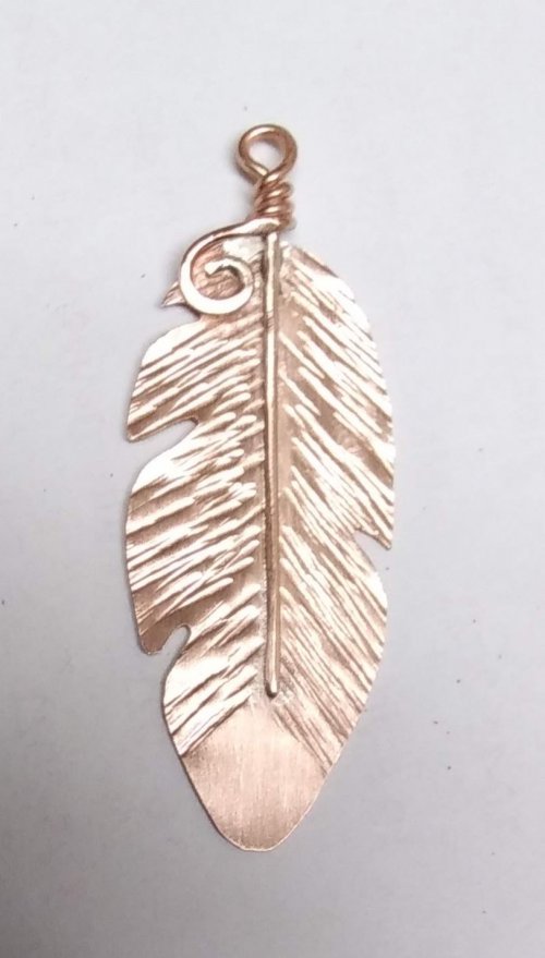 Judy Larson's Copper Feather Earrings - , Metalwork, Butane Torch, Soldering, Solder, copper feather earrings